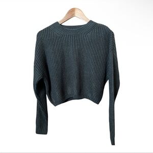 New Elodie Black Knit Cropped Sweater Large